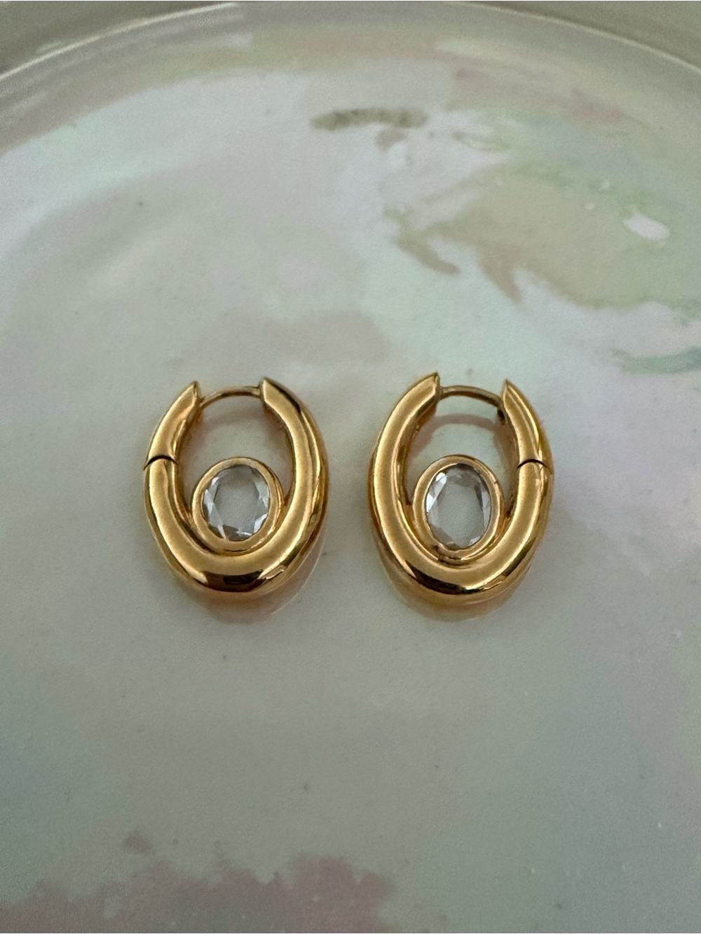 Missoma Oval Gemstone Hoops - Picture 5 of 6